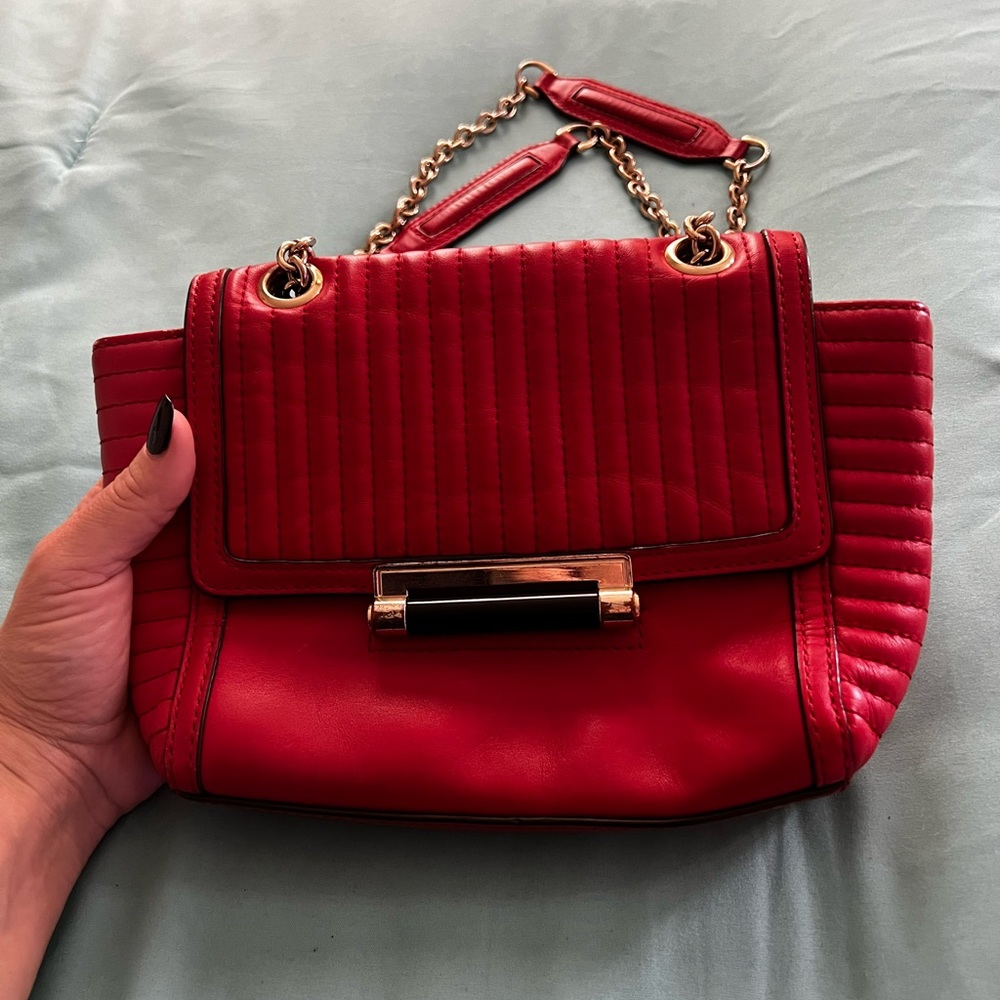 Diane Von Furstenberg “440 Mini” Red Leather Crossbody/Shoulder Bag - Picture 2 of 5